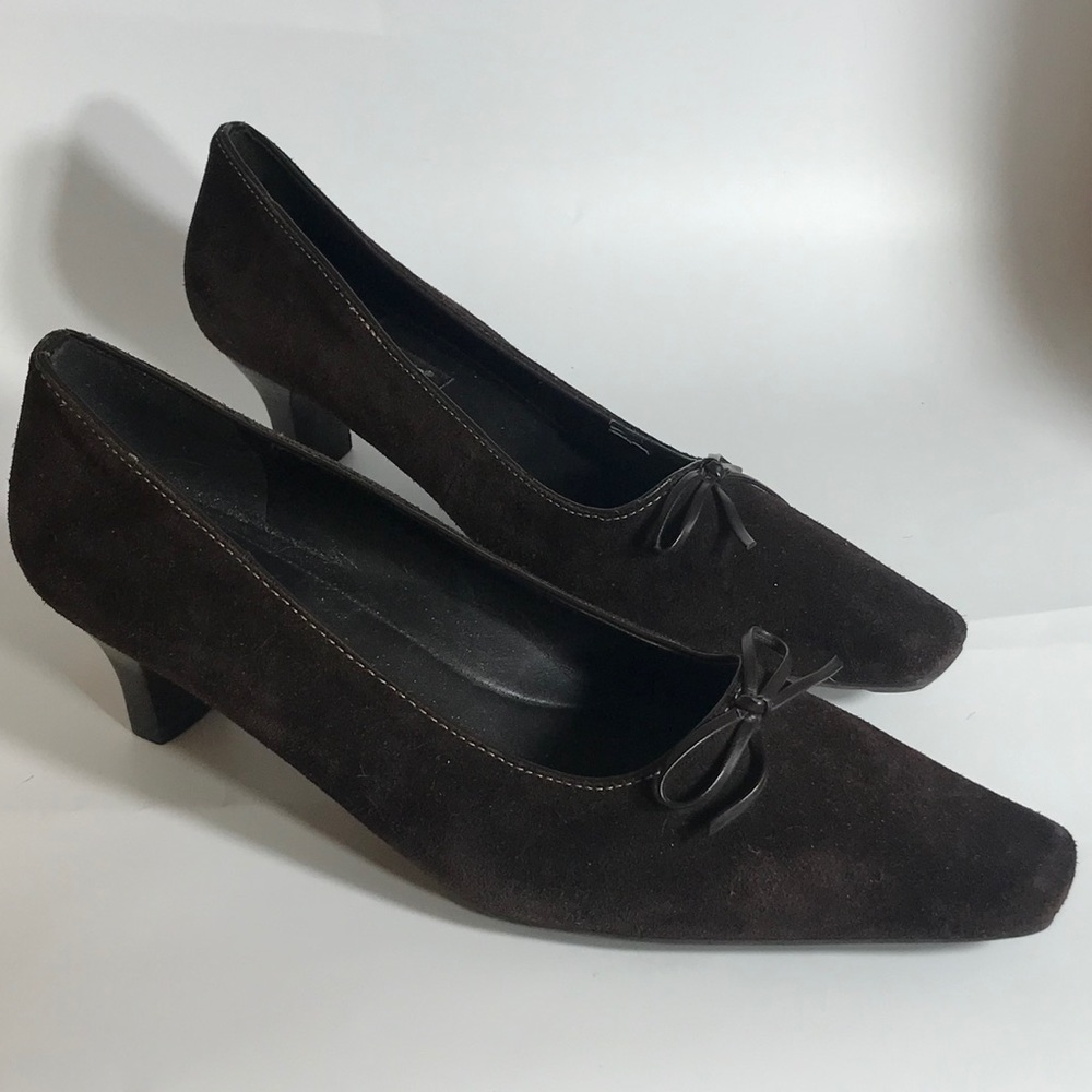 ECCO Womens Kitten Heels Size 38 Suede Brown